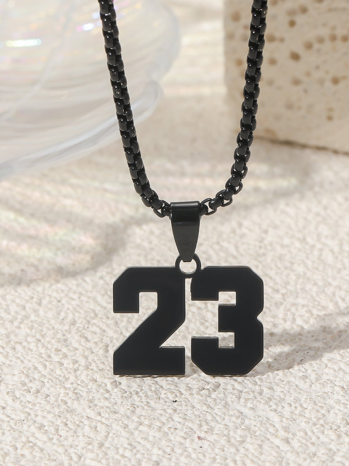 Fashion Stainless Steel Double-sided Digital Male Female Personality Hip Hop Necklaces
