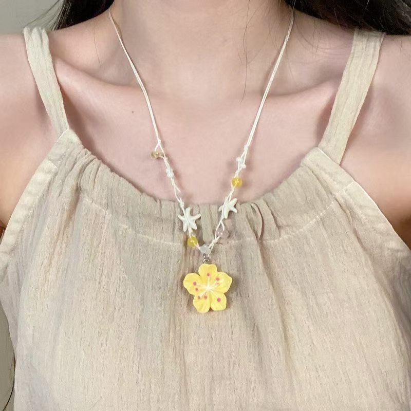 Colorful Beads Hand-knitted Rope Fashion Clavicle Necklace