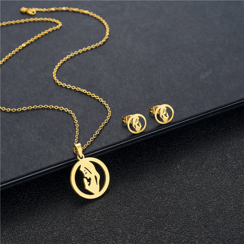 Mother's Day Stainless Steel Suite Clavicle Necklaces