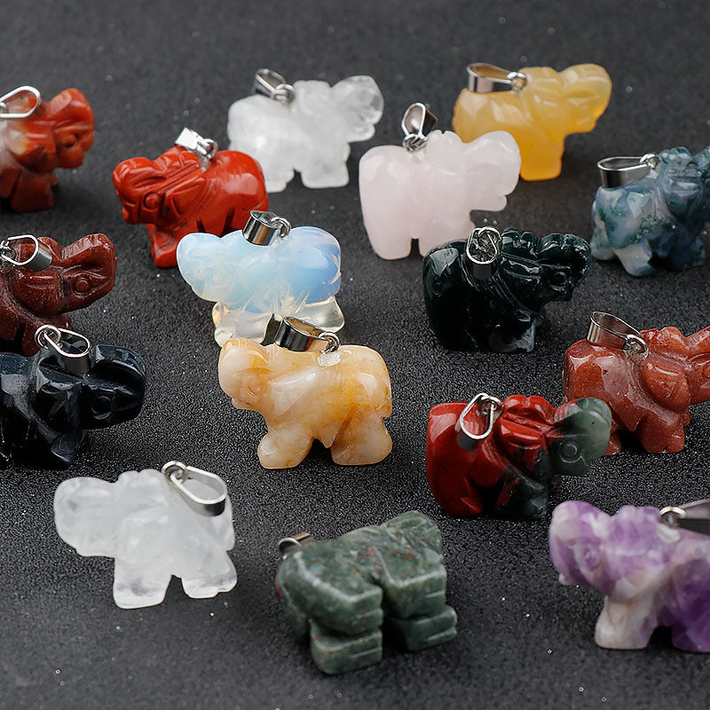 Crystal Carved Natural Agate Stone Tiger Eye Animal Pendant