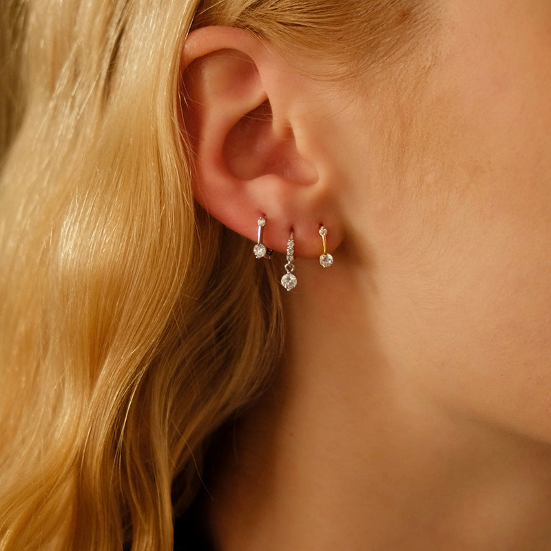 Sterling Female Ear Clip Before Sleep Zircon Small Rings
