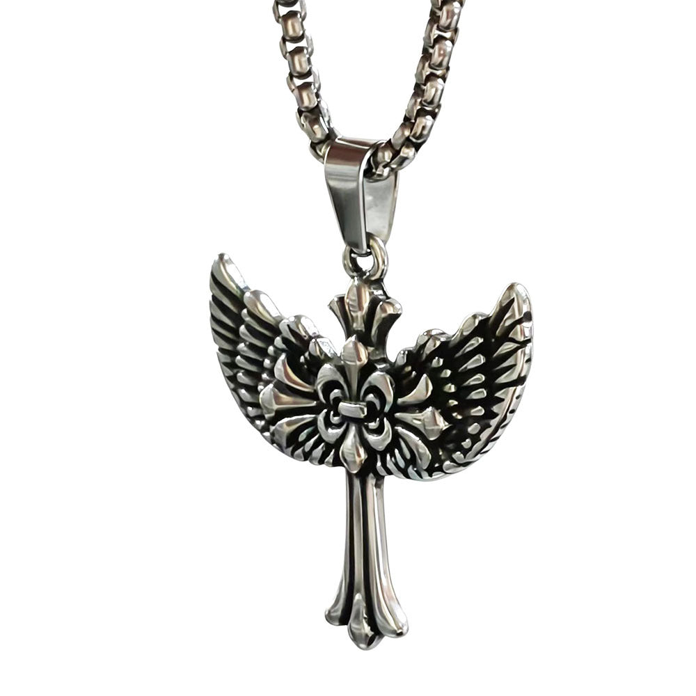 Men's Stainless Steel Wings U-shaped Hip Hop Pendant