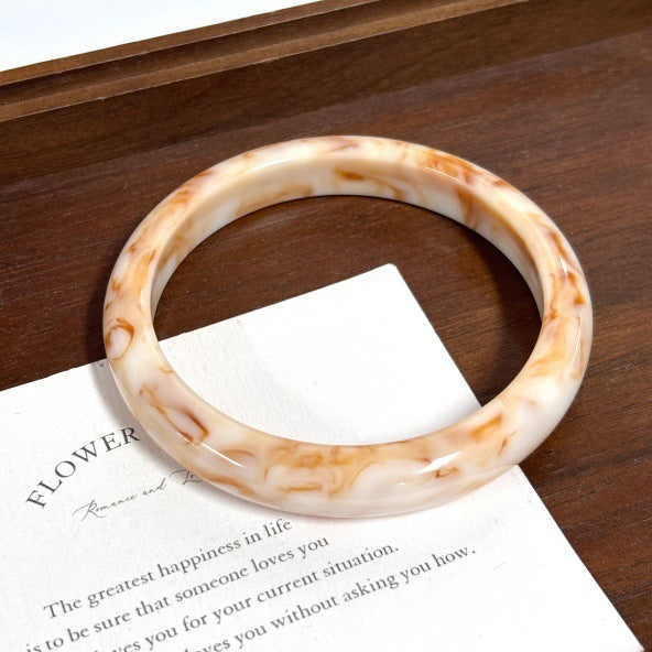 Fashion Trend Niche Round Resin Retro Blooming Bracelet