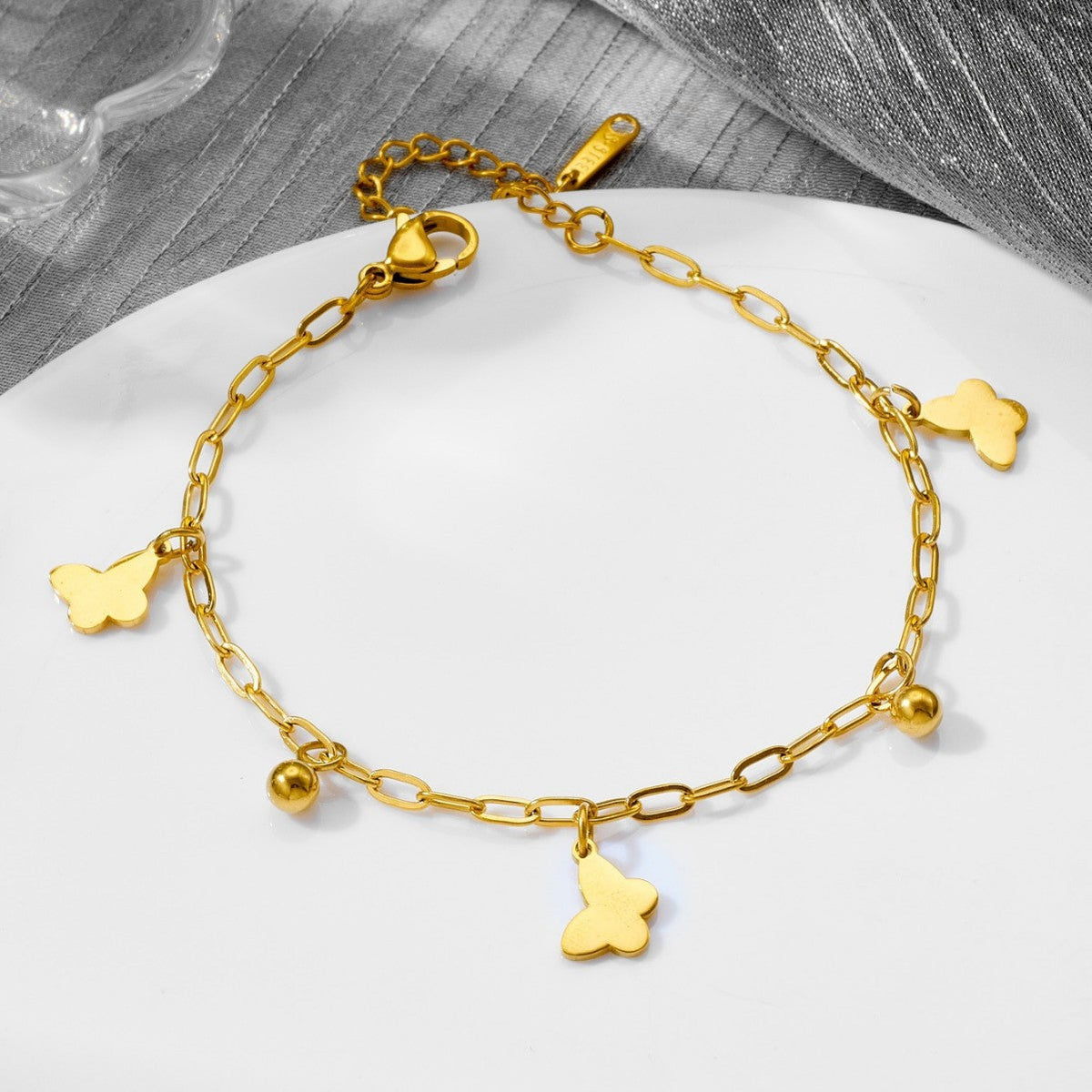 Stainless Butterfly Fairy Female Tassel Small Bracelets