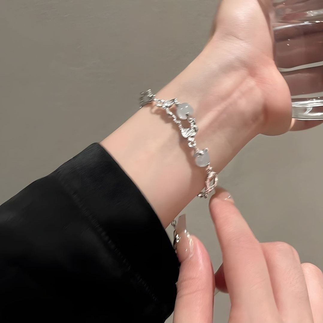 Moonlight Forest High Sense Moonstone Female Cold Wind Design Bracelet