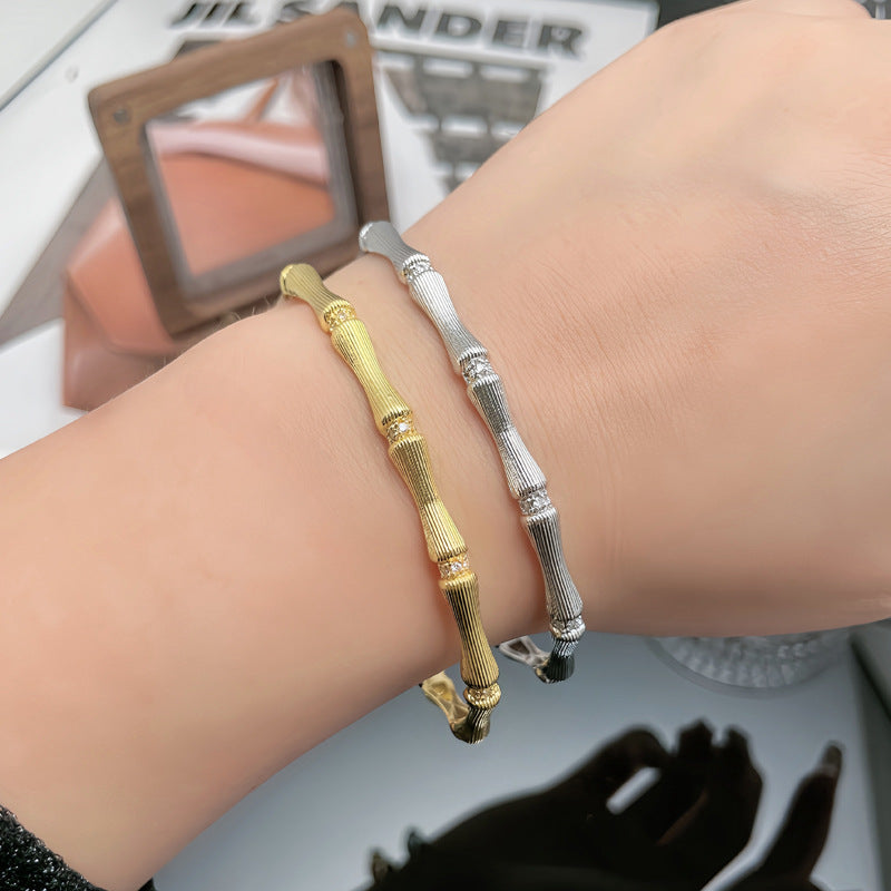 Flower Irregular Female Chinese Palace Style Bamboo Joint Exquisite Refined Bracelet