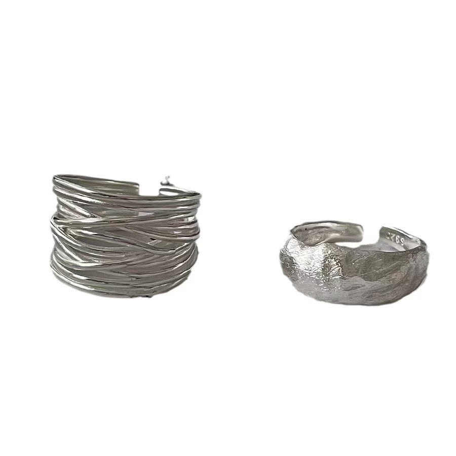 Korean Style High Street Retro Line Winding Cool Unisex Female Rings