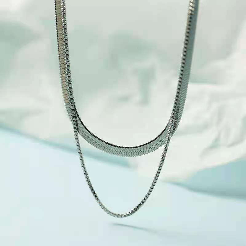 Layer Twin Snake Bone Female Niche Design Advanced Necklaces