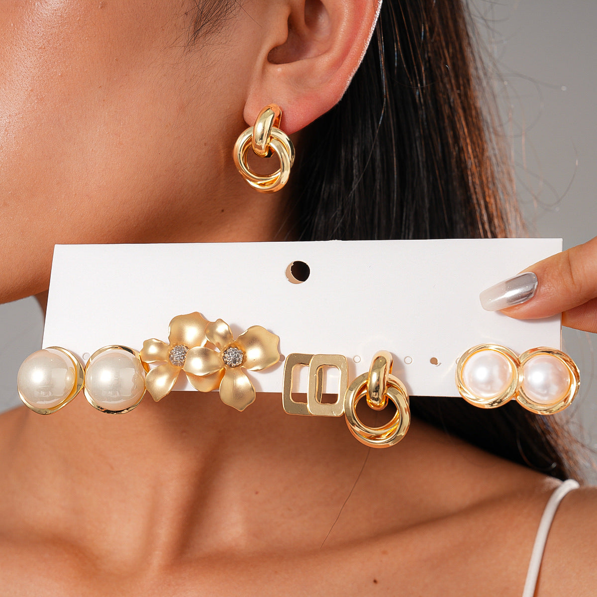 Flower Pearl Tassel Light Luxury High-grade Ear Rings
