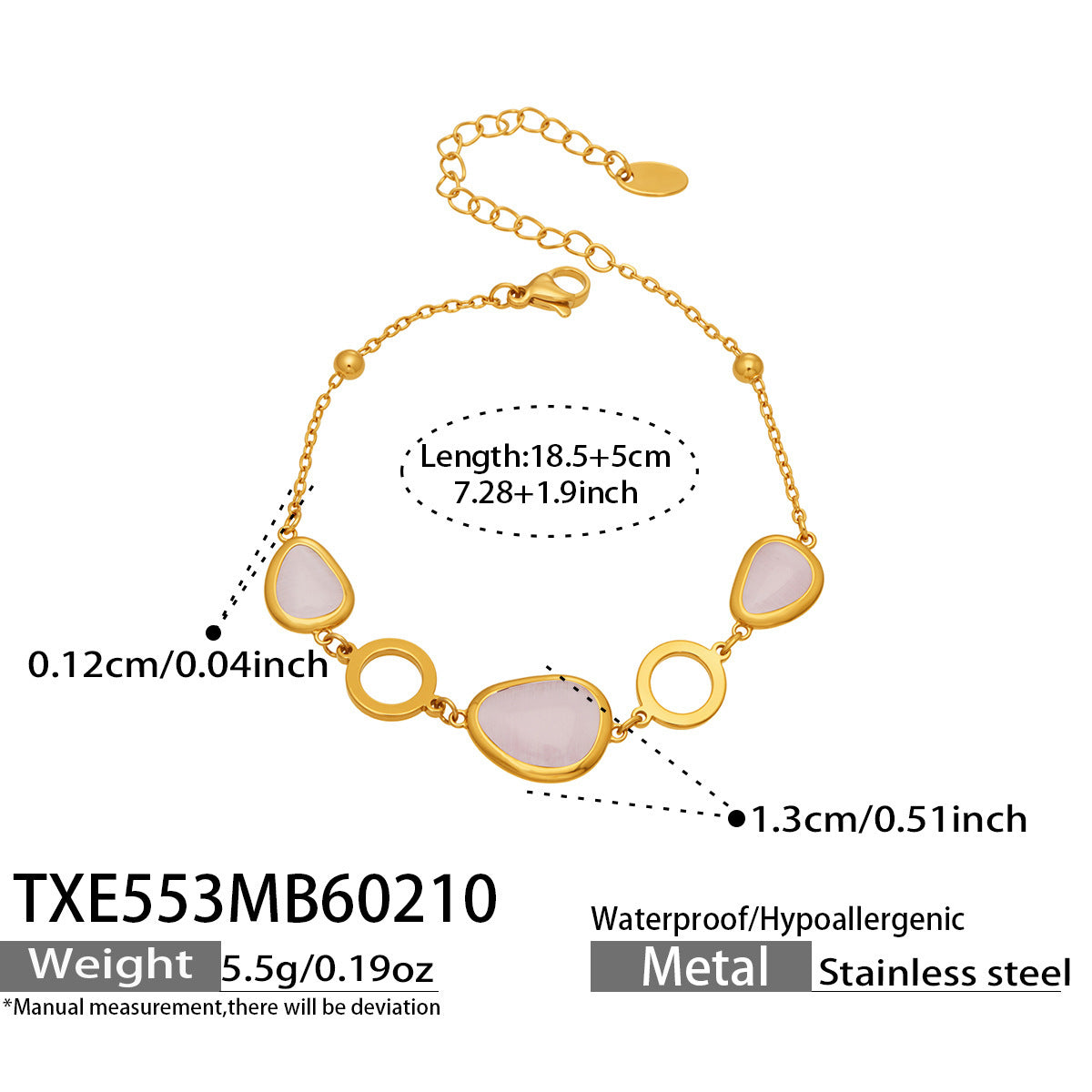 Li Light Luxury Oval Opal Stainless Steel Jewelry Set
