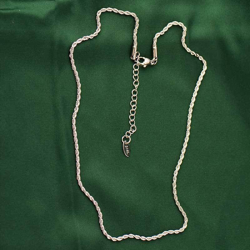 Men's Stainless Steel Hemp Flowers Chain Hip Hop Neutral Titanium Necklace