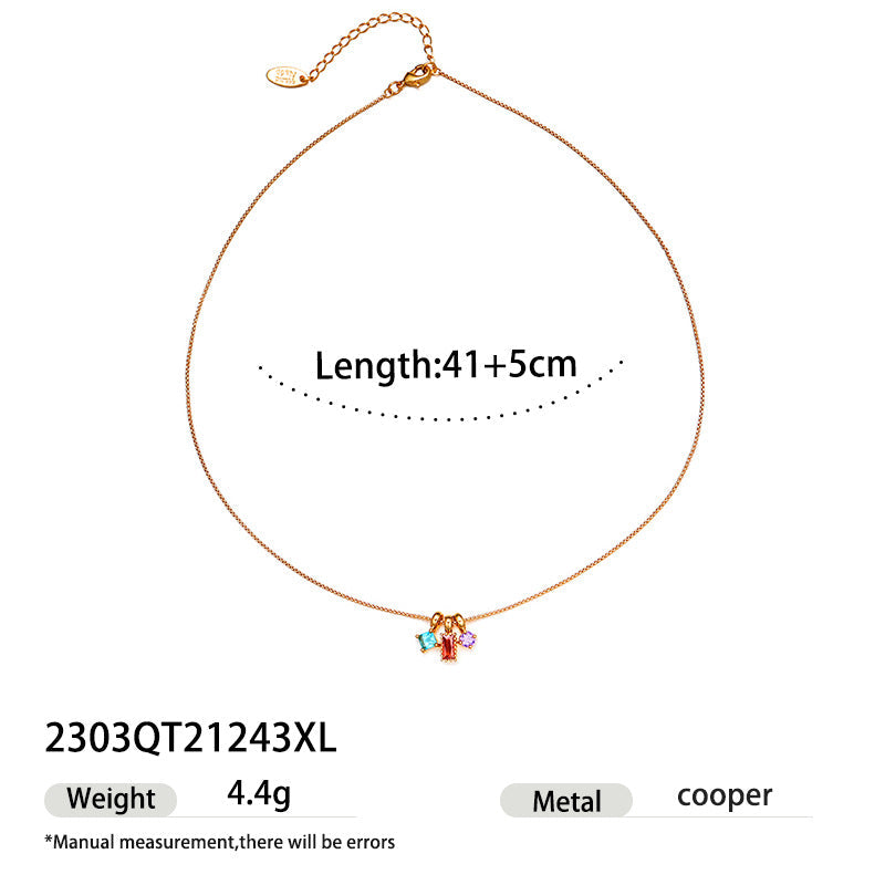 Women's Emerald Zircon Inlaid High-grade Light Luxury Elegant Necklace