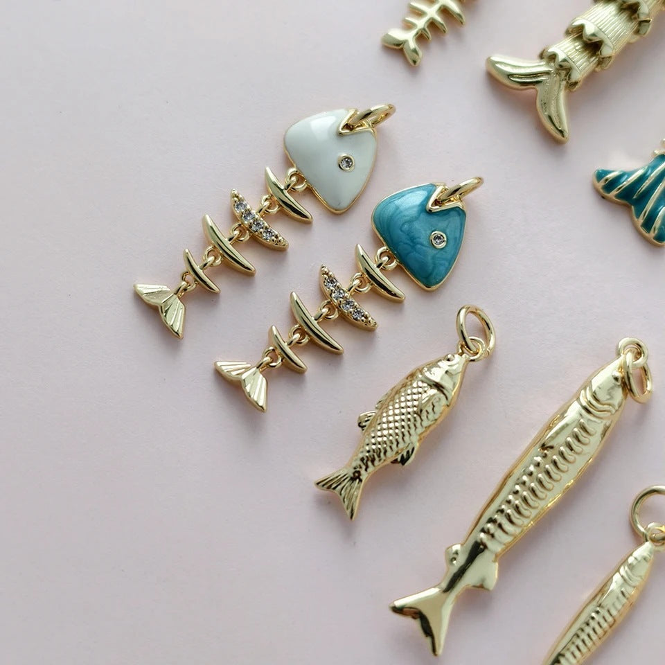 Color Enamel Fish Copper Drop Oil Pendant