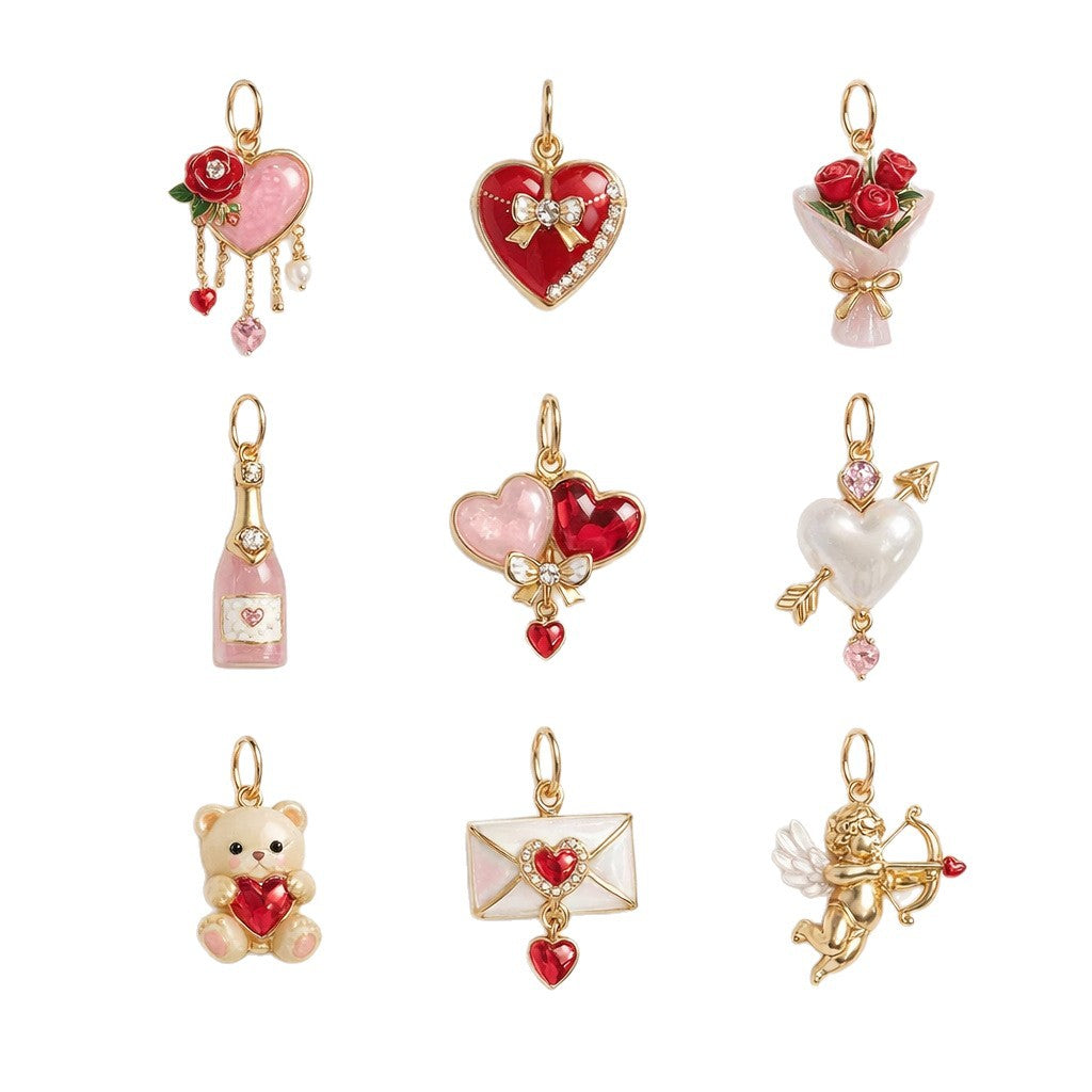Day Love Bear Dripping Oil Painted Color Pendants