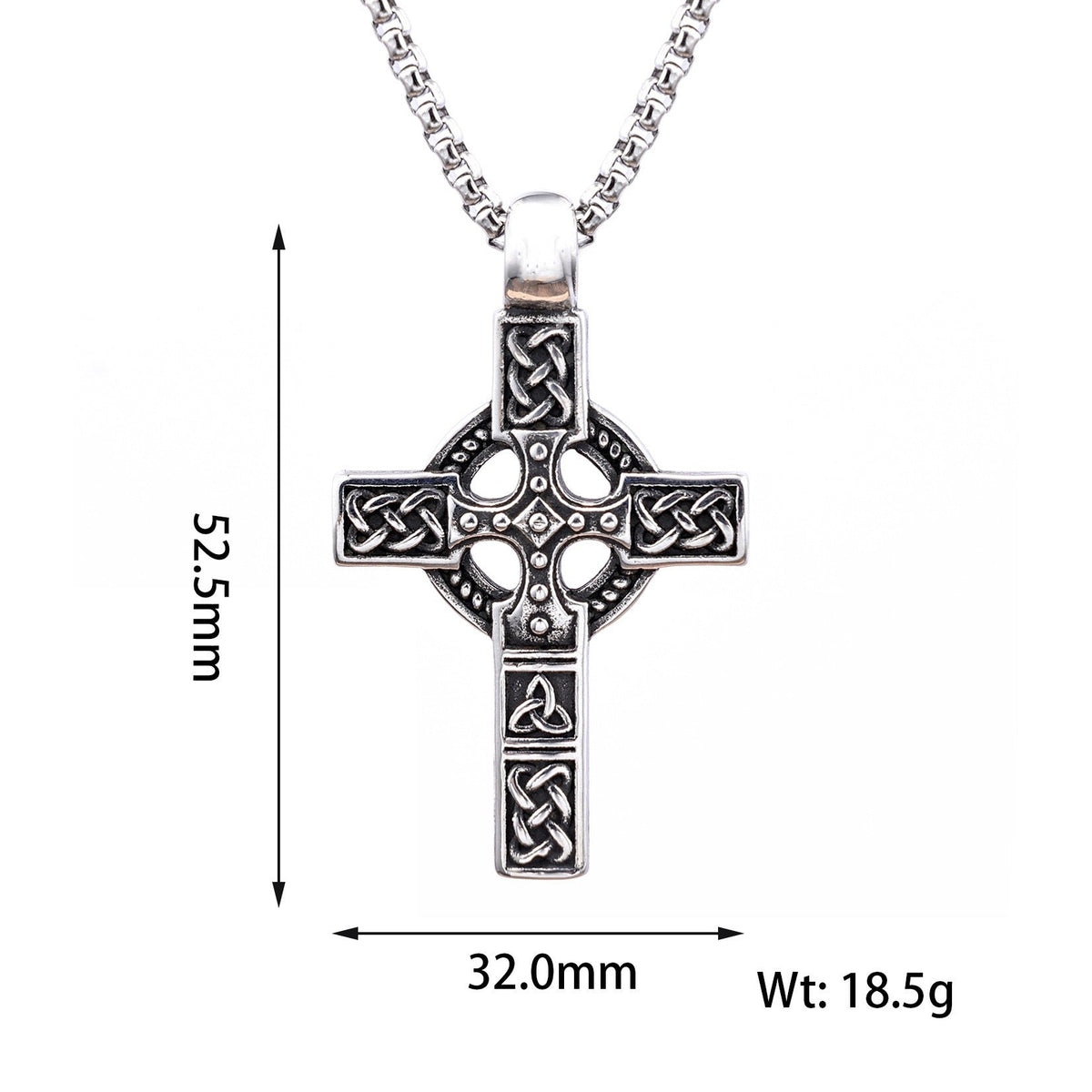 Men's Knot Titanium Steel Cross Personalized Hip Necklace