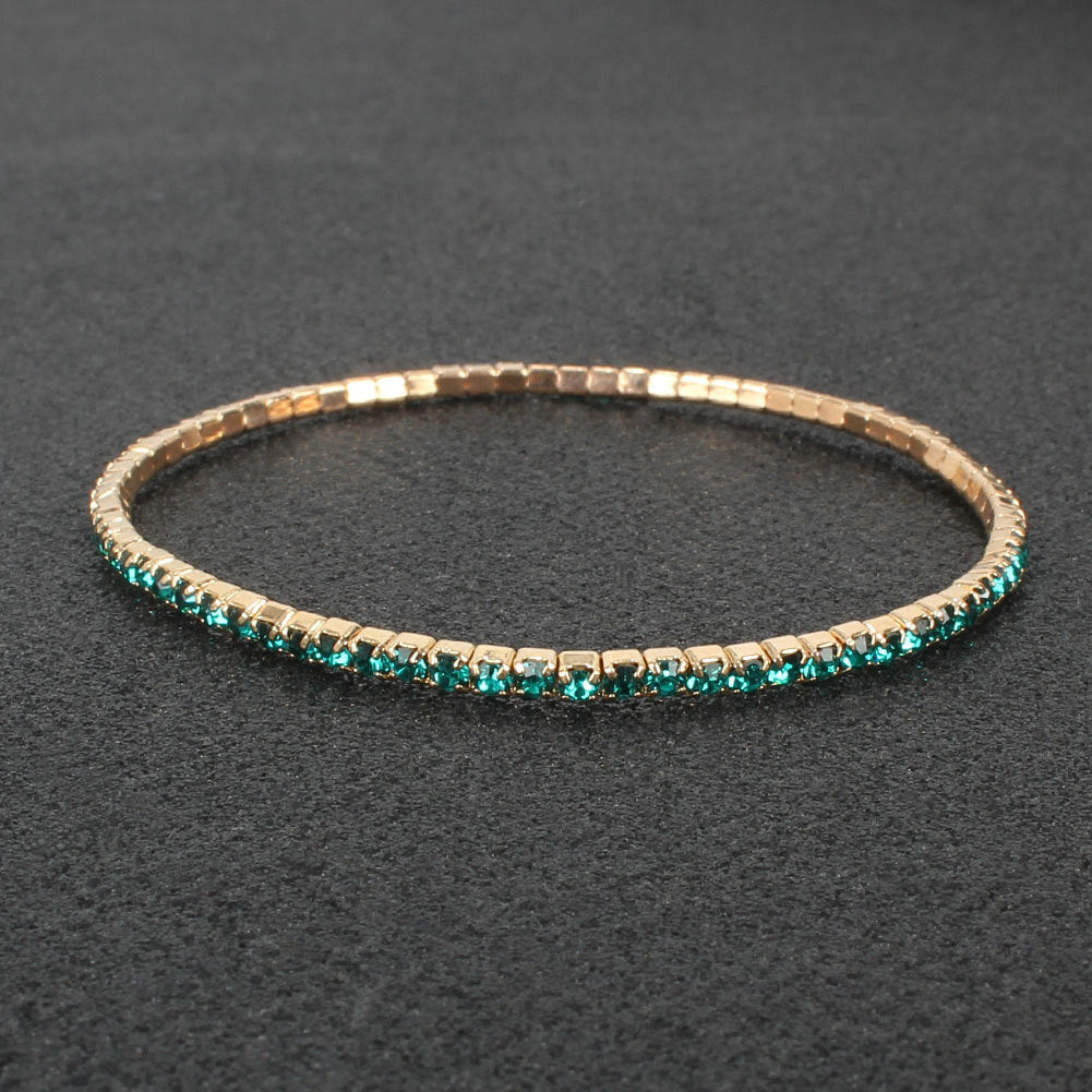 Row Stretch Thin Claw Chain Rhinestone Crystal Bracelets