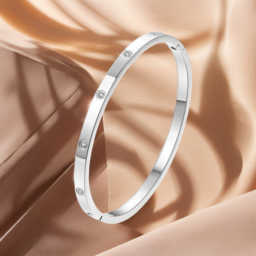 Women's Steel Full Diamond Fashion Simple Starry Stainless Does Not Bracelet