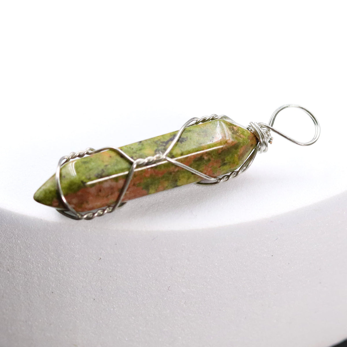 Pink Crystal Winding Hexagon Prism Handmade Pendants