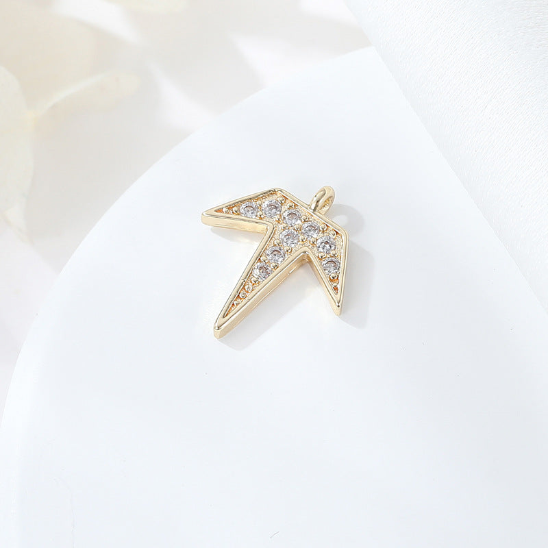 Copper Plating Zircon Small Cute Fishtail Pendants