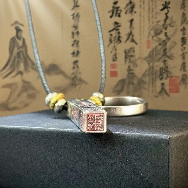Men's Tao Culture Five Gods Of Wealth Retro Old National Fashion Necklaces