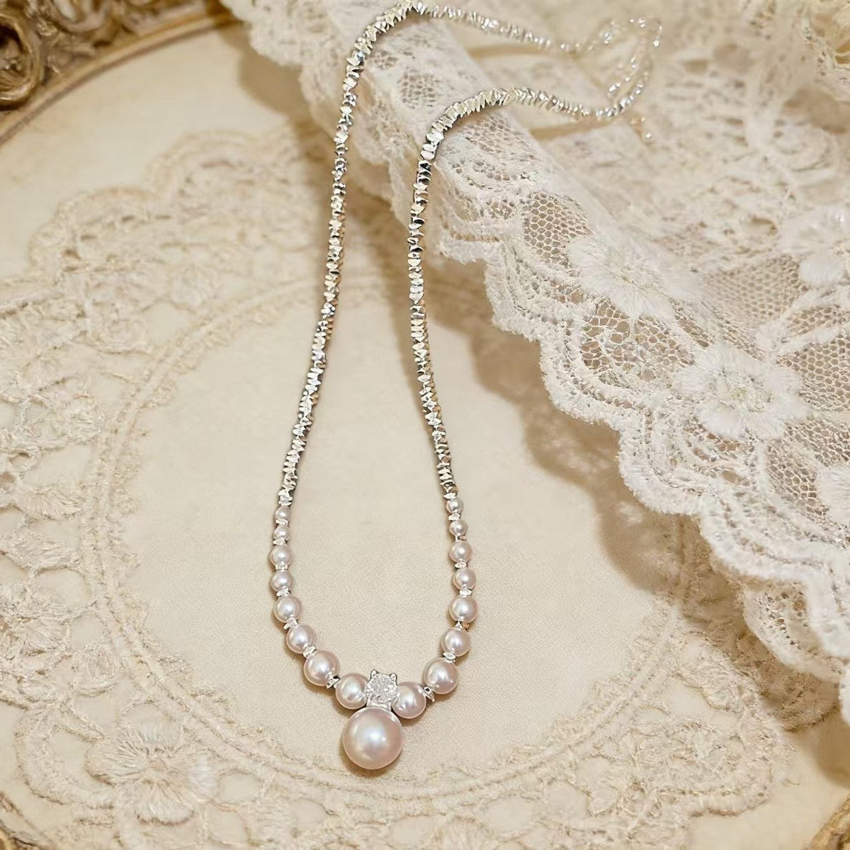 Pieces Of Sier Clavicle Chain Valentine's Day Necklace
