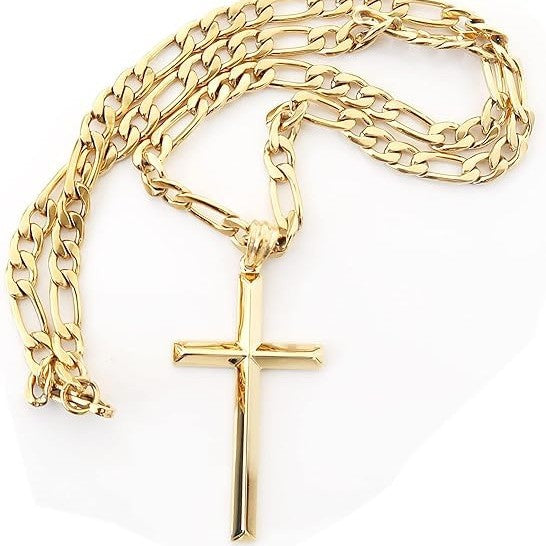 Women's & Men's Titanium Steel Cross High-grade Gold Simplicity Necklace