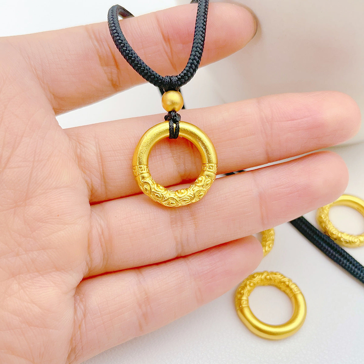 Alluvial Gold Safety Buckle Female Couple Pendant