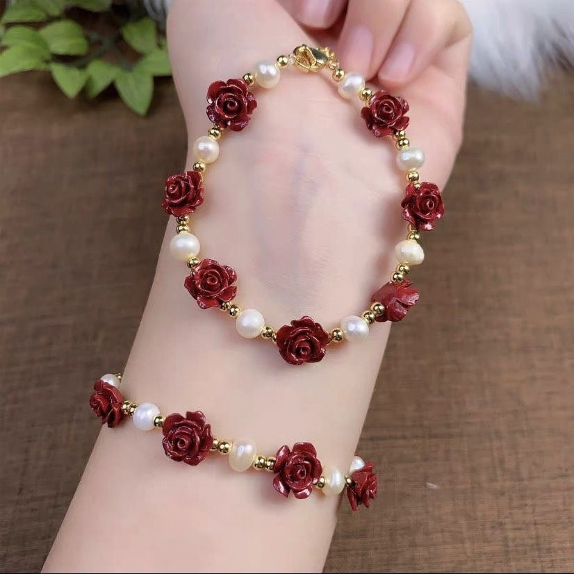 Women's Raw Ore Purple Gold Sand All The Way Flower National Bracelets