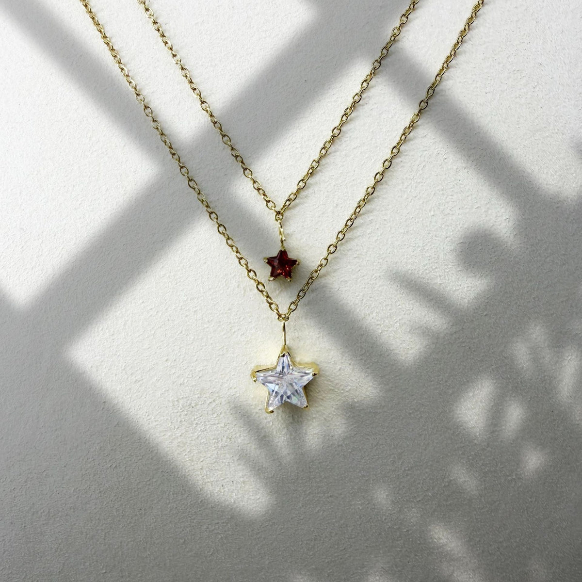 Stainless Steel Gold-plated Zircon Five-pointed Star Hook Fashion Pendant