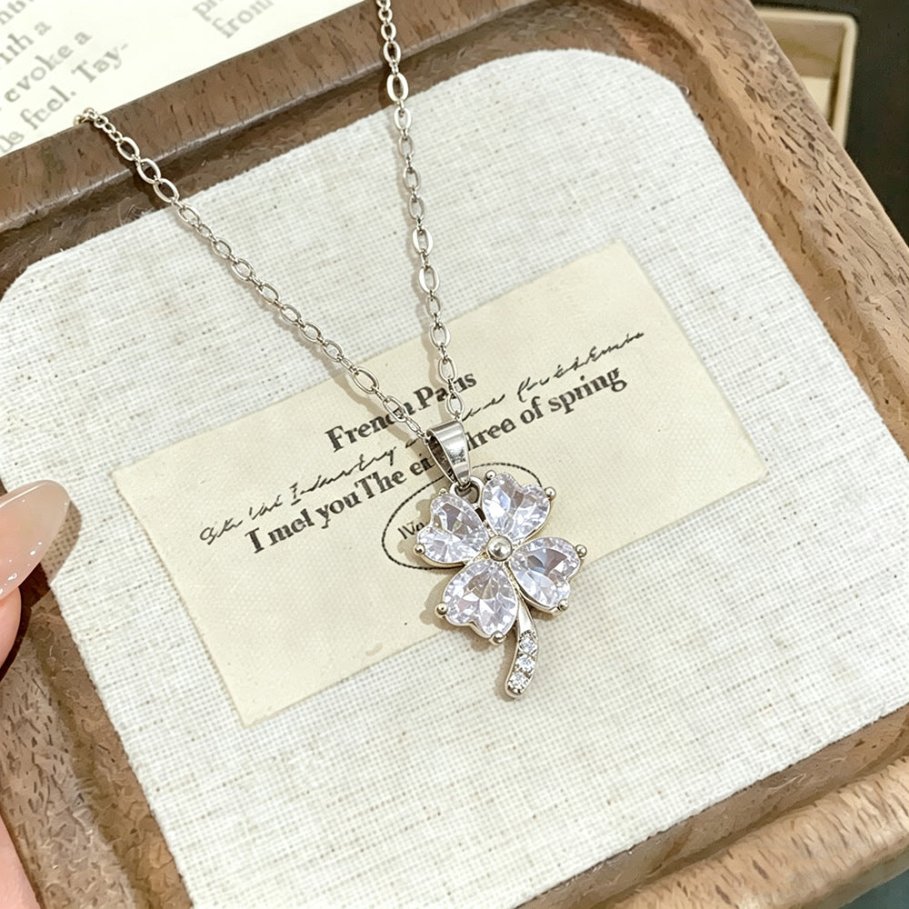 Women's Korean Creative Four-leaf Clover Titanium Steel Necklace