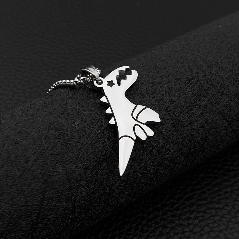 Women's & Men's Fashion Dinosaur Titanium Steel Personality Tyrannosaurus Street Disco Pendants