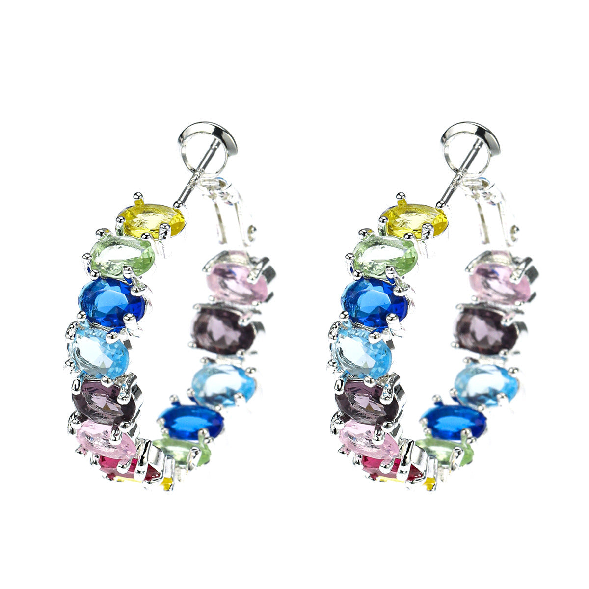 Sweet Personality Vacation Style Colorful Zircon Fashion High Rings