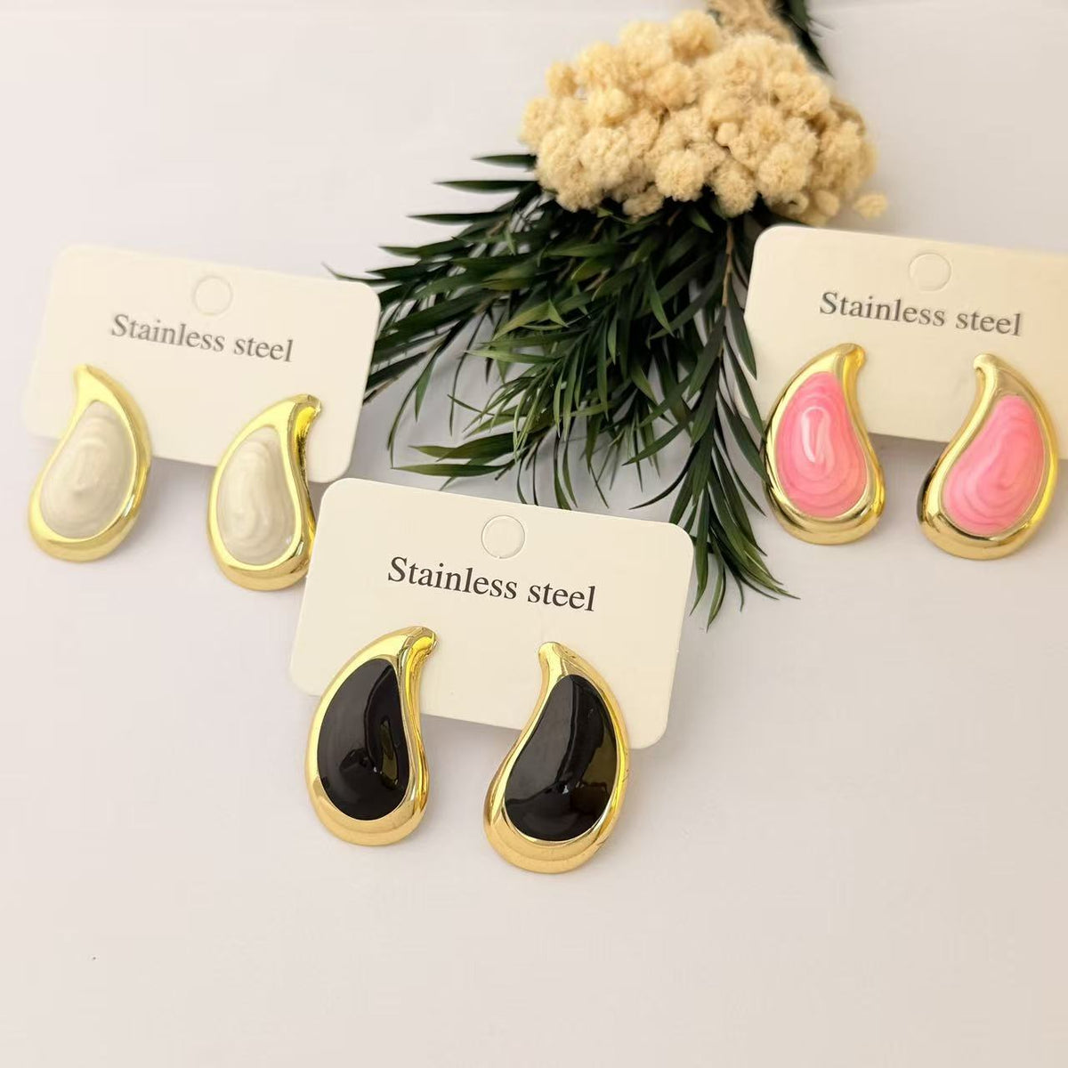 Clover Minimalist Drop-shaped Stainless Steel Light Luxury High Earrings