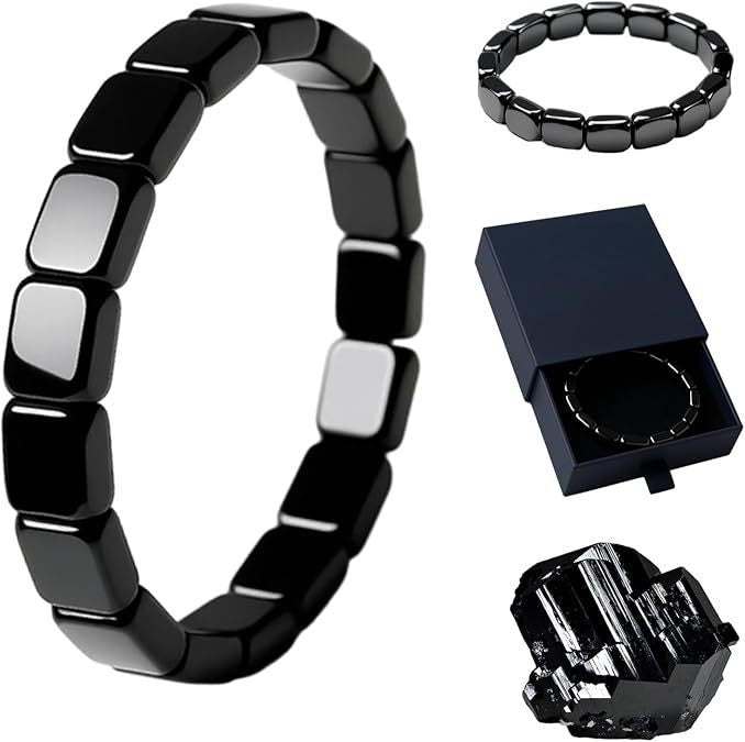 Women's & Men's Hematite Haematite Stretch Square Beaded Fashion Bracelet