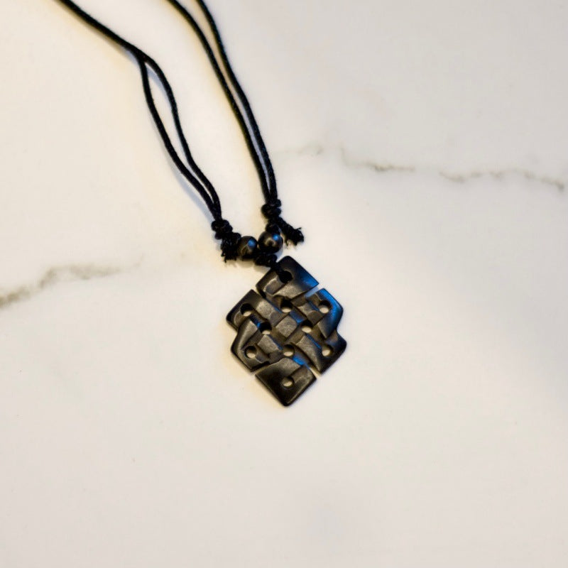 Nepal Yak Bone Hand Carved Six Pendant