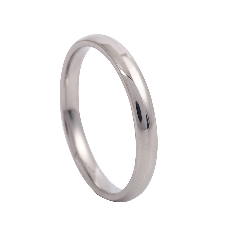 Steel Inside Outside Arc Spherical Titanium Simple Ring