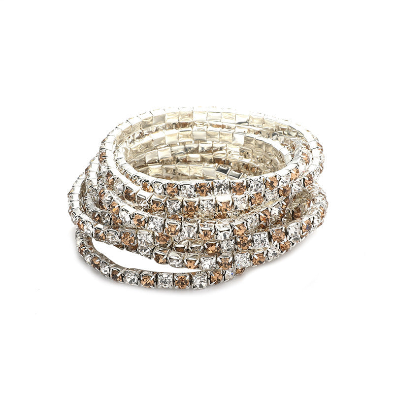 Rhinestone Stretch Bridal Korean Single Row Bracelet