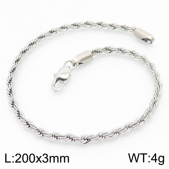 Men's Simple Buckle Hemp Flowers Chain Twisted String Fashion Bracelet
