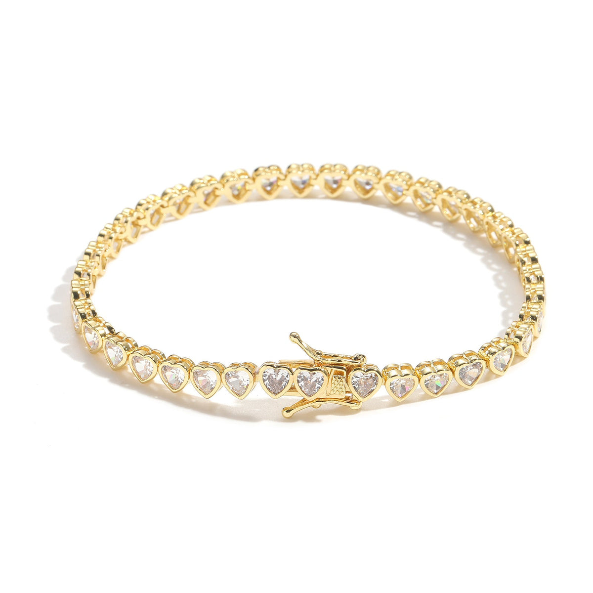 Hip Hop Heart-shaped Tennis Chain Love Couple Necklaces