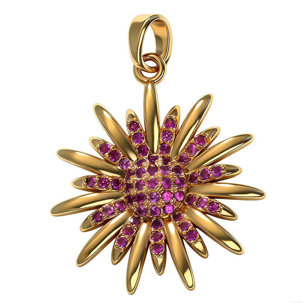 Attractive Versatile Light Luxury Petal Flower Pendant
