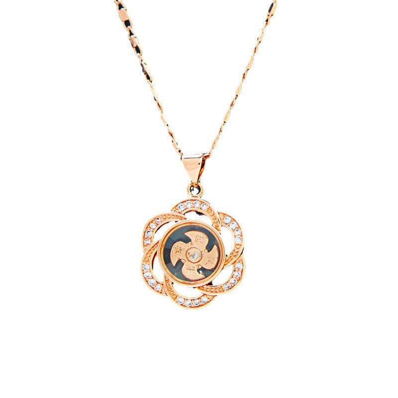 Women's Philippines Plum Blossom Full Diamond Windmill Pendant