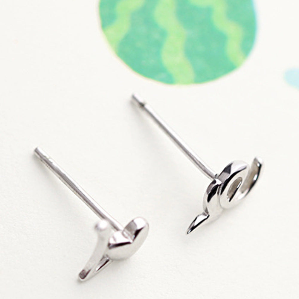 Female Korean Fashion Love English Sier Stud Earrings