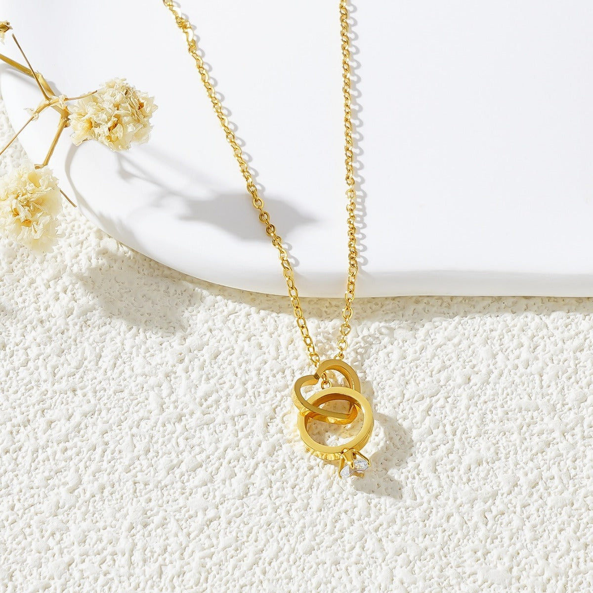 Diamond Simple Style Furnace Real Gold Titanium Steel Female Clavicle Necklace