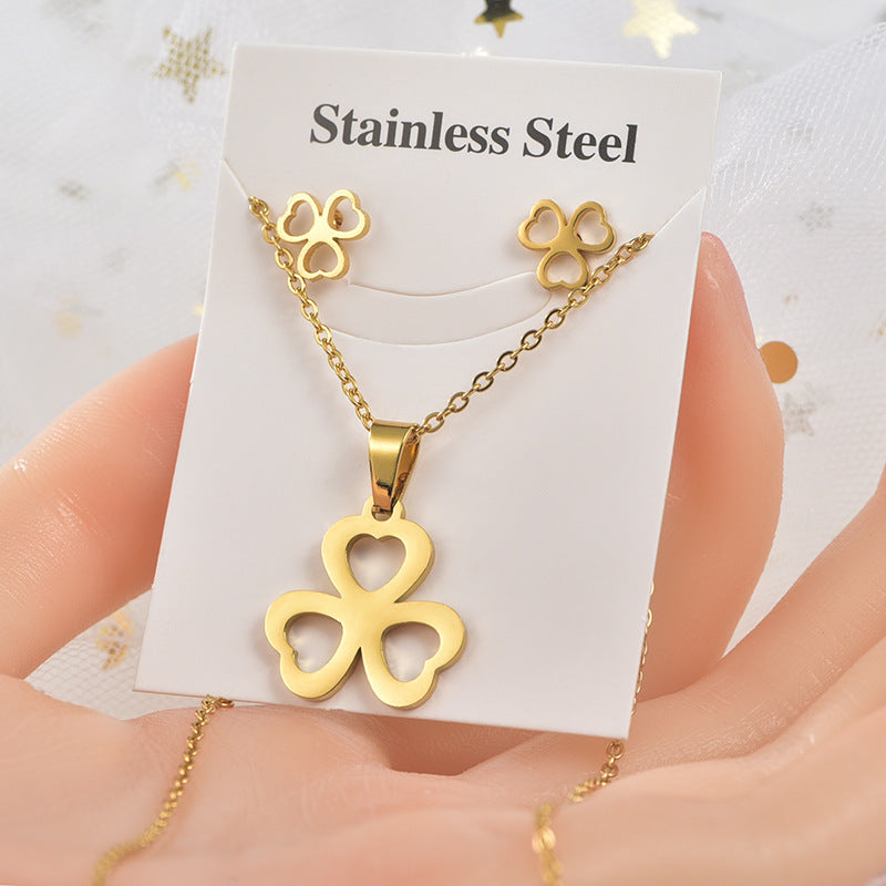 Titanium Steel Ear Stainless Two-piece Unisex Earrings
