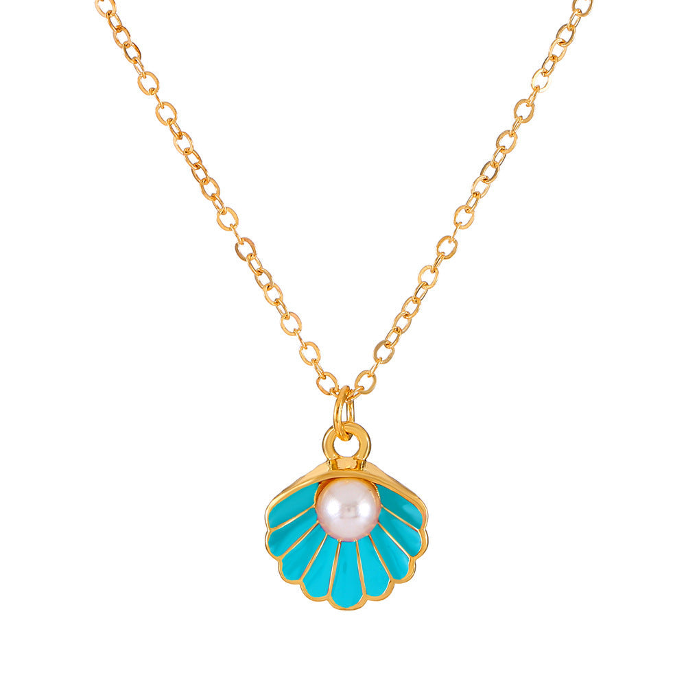 Shell Of Affordable Luxury Fashion Temperament Color Clavicle Chain Jewelry Set