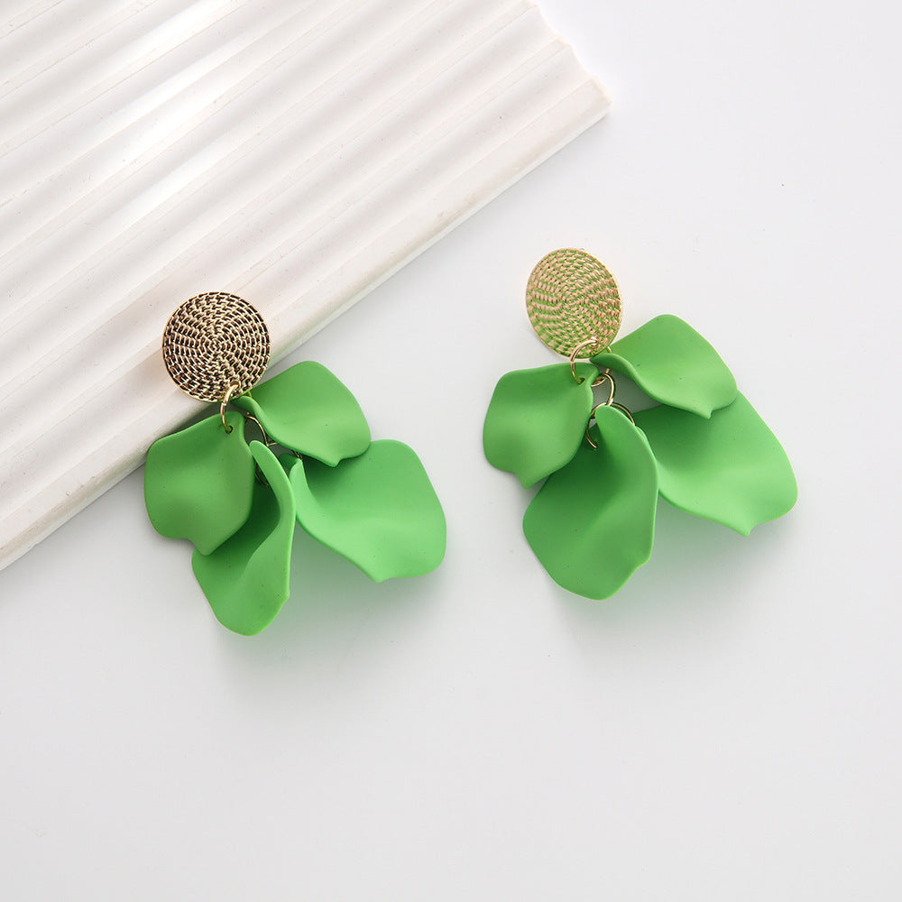 Women's Color Acrylic Pearl Tassel Spray Paint Eardrops Fashion Earrings