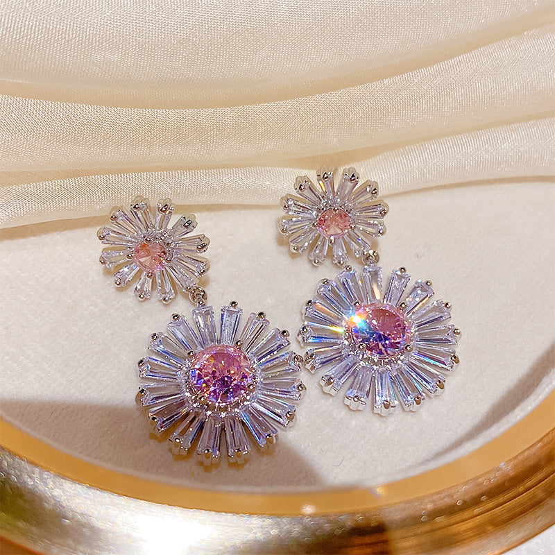 Flower Collection Real Gold Plating Quality Sweet Earrings
