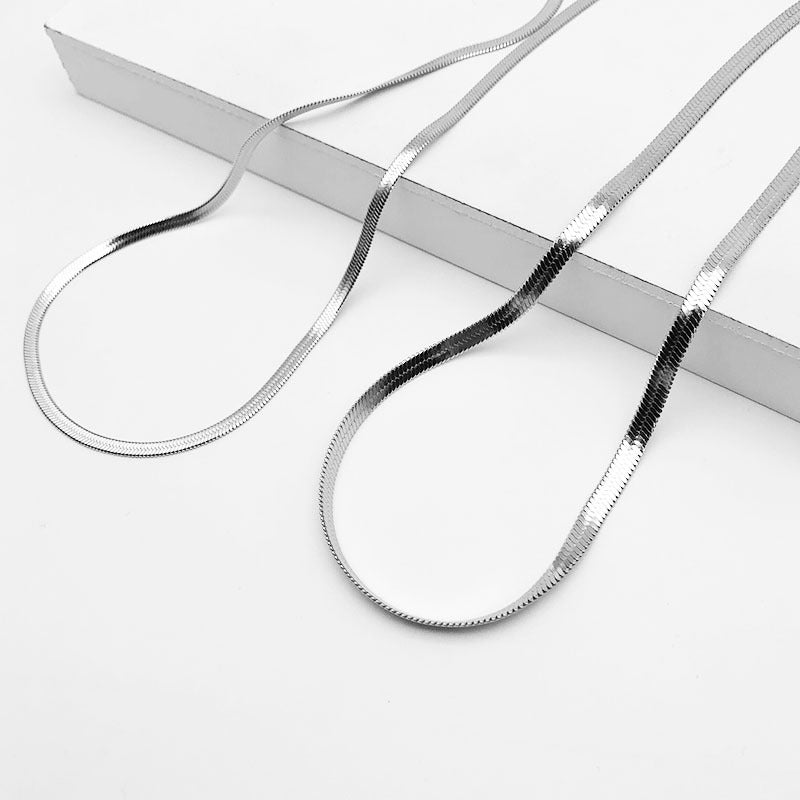 Blades Flat Snake Chain Hip Hop Style Piece Thin Encrypted Necklaces