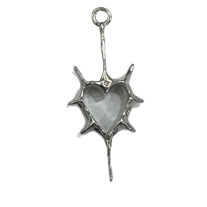 Women's & Men's Hollow Thorns Peach Heart High-grade Ear Pendant