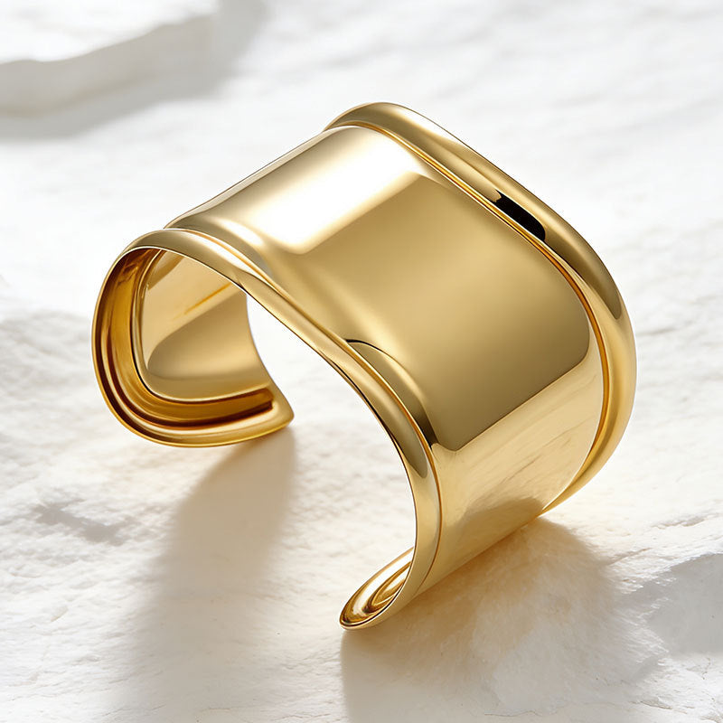 French Simplicity Niche Design Irregular Open Glossy Bracelet